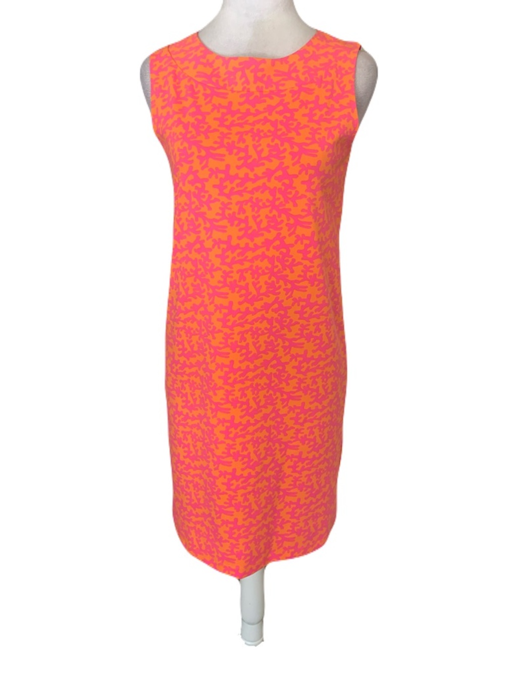 Sailor Sailor Medium Sleeveless Pink & Orange Coral Print Dress Coastal Beach